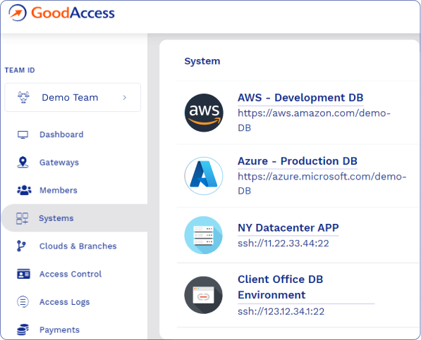 Developer systems in GoodAccess